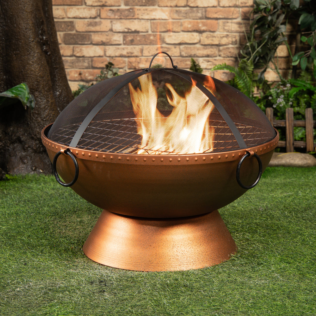 31 Inch Round Outdoor Steel Woodburning Firebowl / Firepit