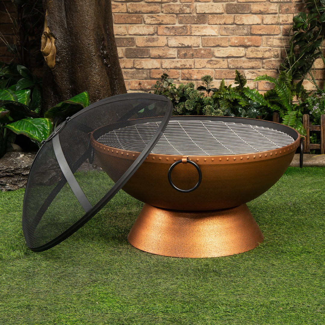 31 Inch Round Outdoor Steel Woodburning Firebowl / Firepit