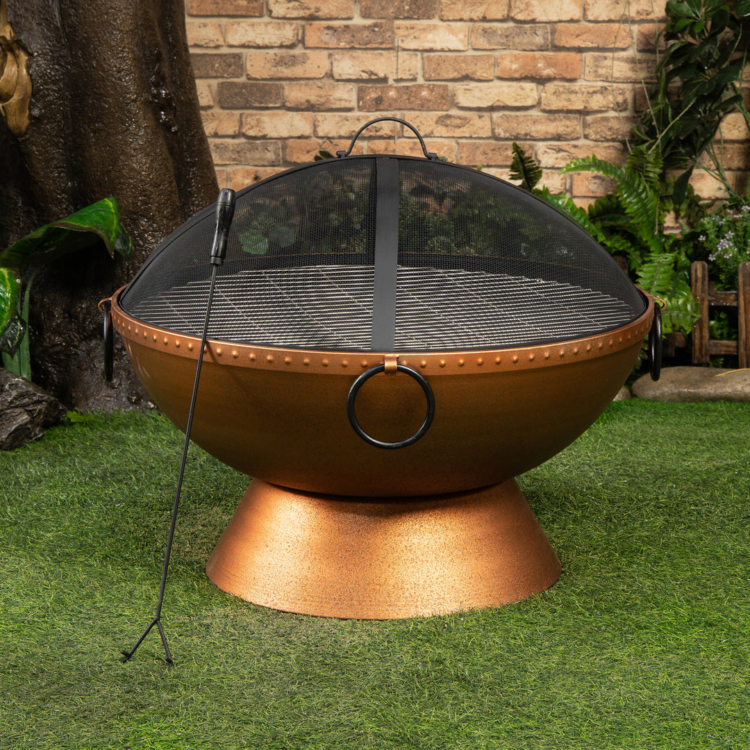 31 Inch Round Outdoor Steel Woodburning Firebowl / Firepit