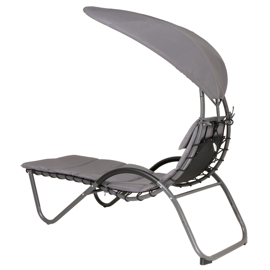 Outdoor Patio Lounge Chair with Canopy