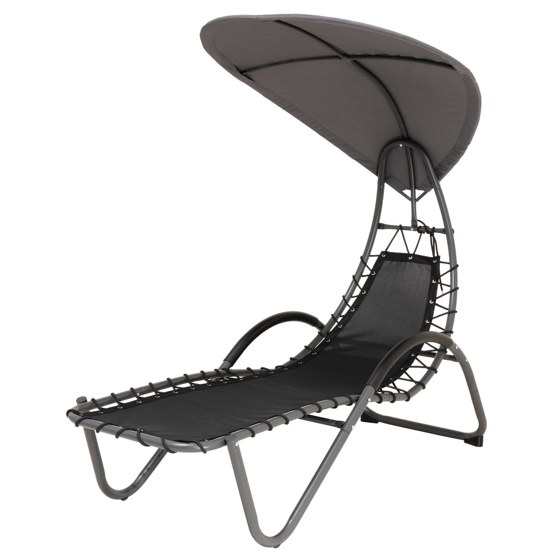 Outdoor Patio Lounge Chair with Canopy