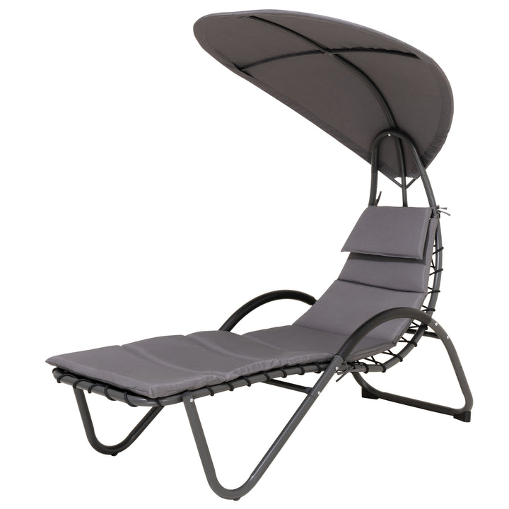 Outdoor Patio Lounge Chair with Canopy