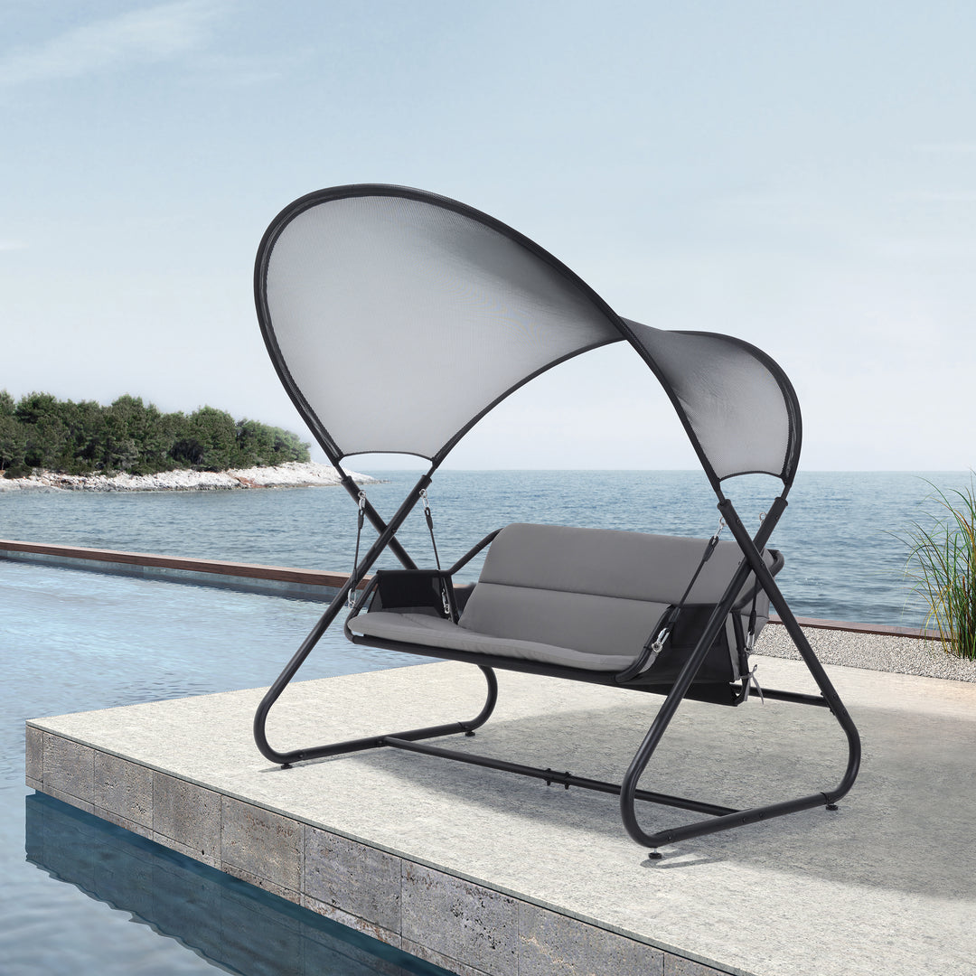 Outdoor Patio Swing Chair with Canopy