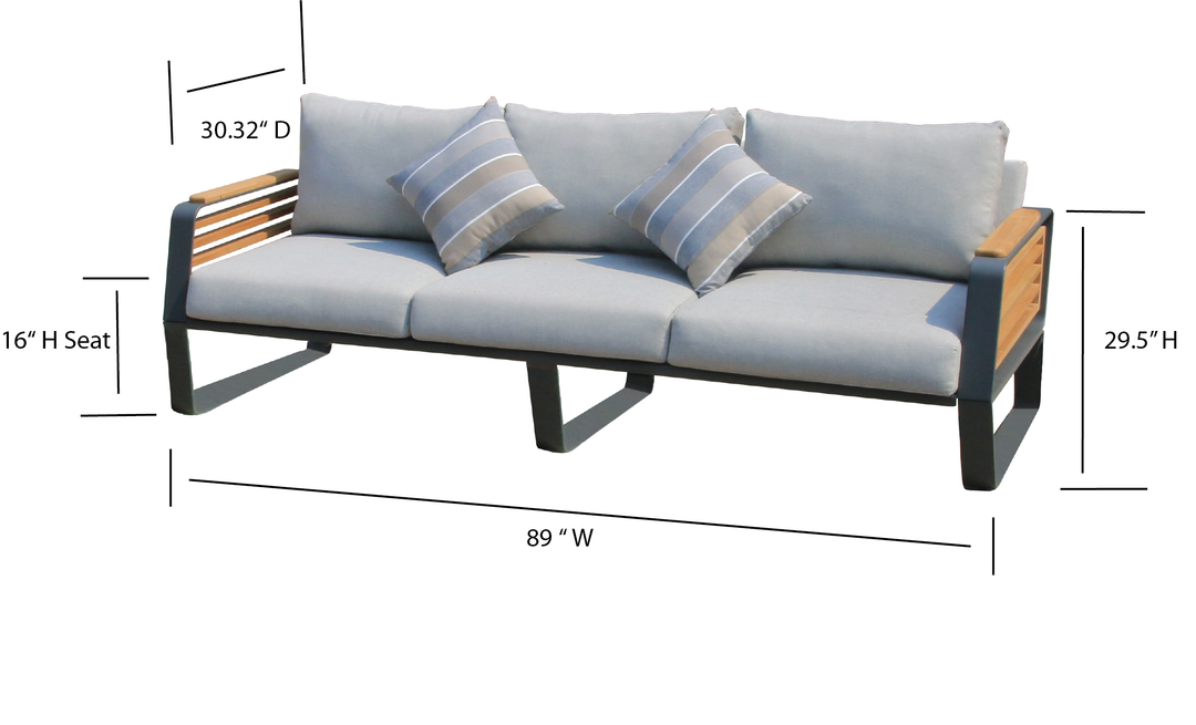 Palazzolo Outdoor Teak Patio and Coffee Table Set