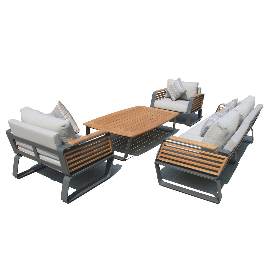 Palazzolo Outdoor Teak Patio and Coffee Table Set