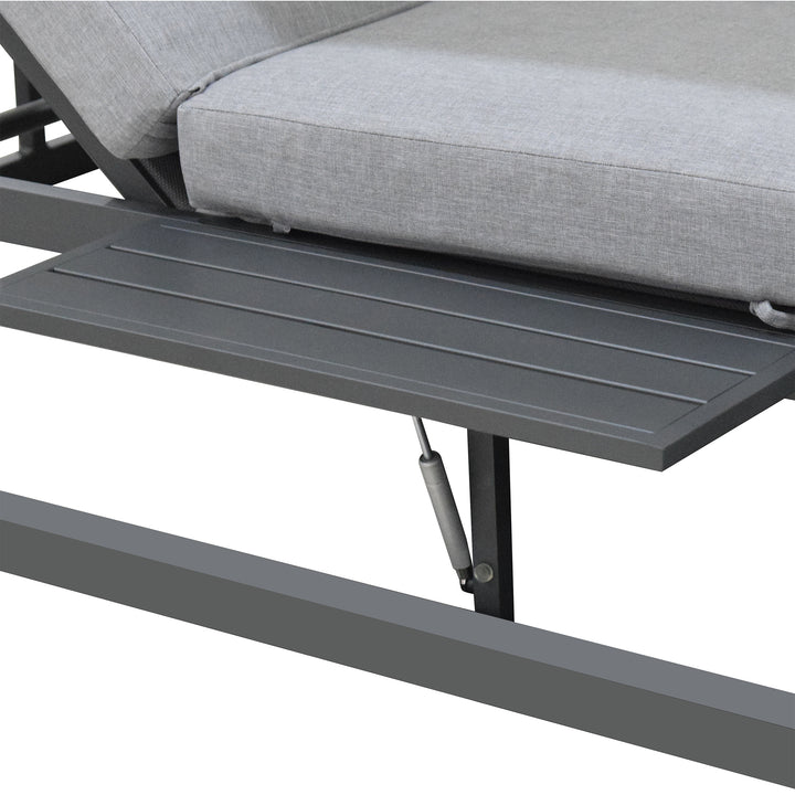 Outdoor Gray Rectangular Patio Daybed 