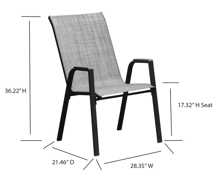 Deko Living 7 Piece Gray Outdoor Dining Chairs and Table Set