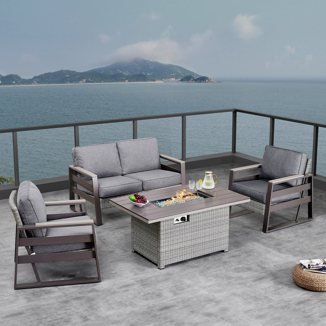 Tricarico Outdoor Patio Set & Firepit