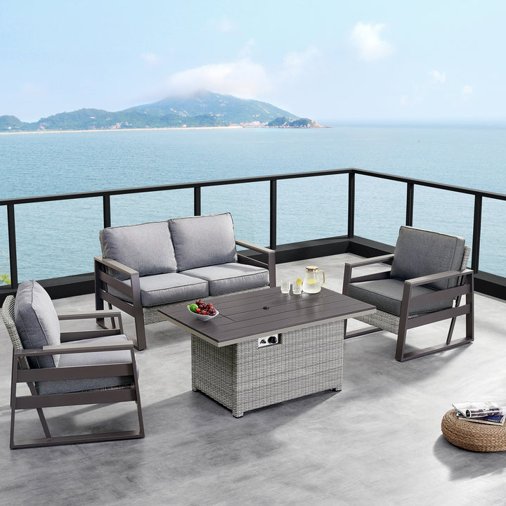 Tricarico Outdoor Patio Set & Firepit