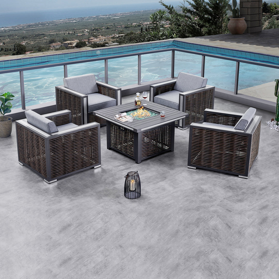 Avola Outdoor Patio Set & Firepit