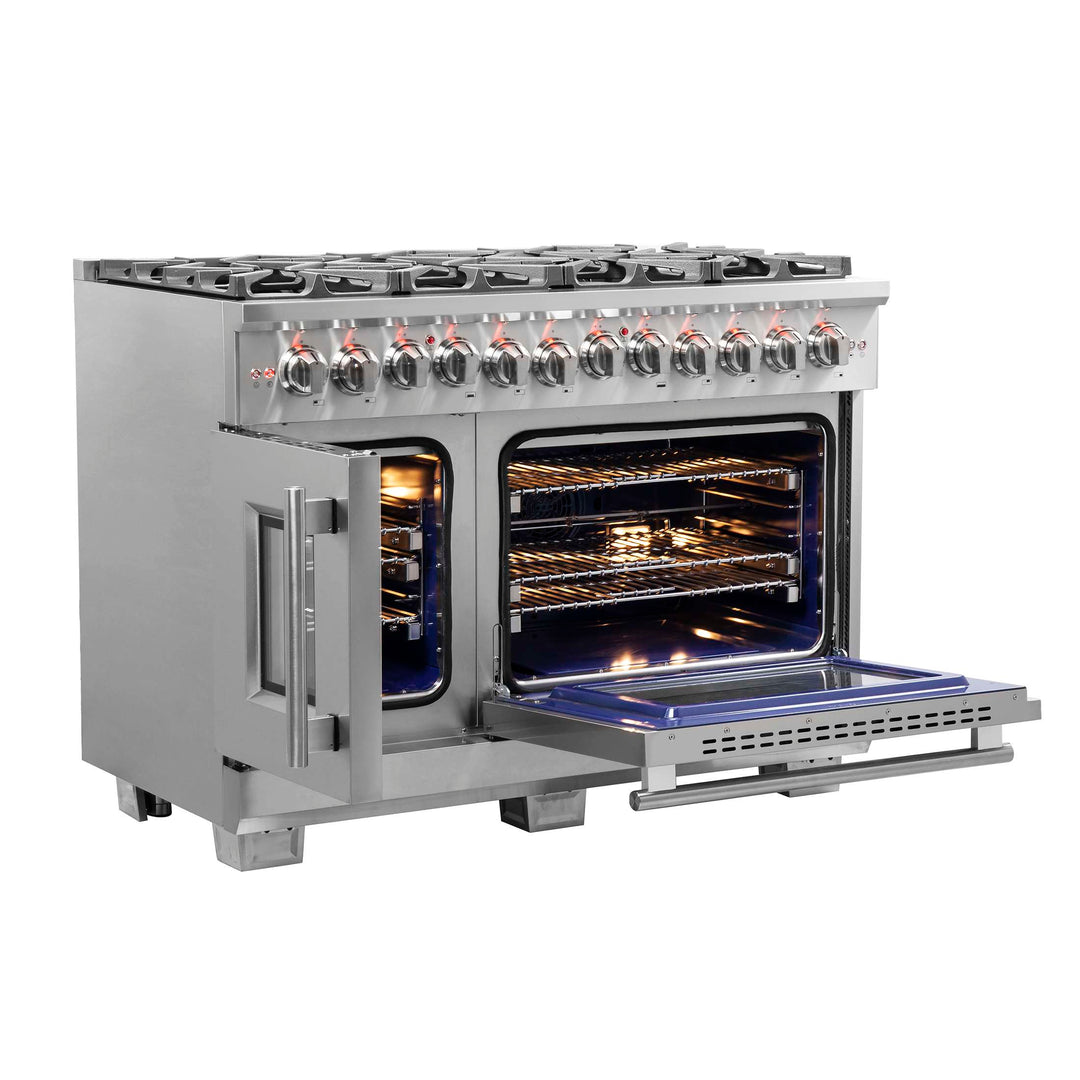 Forno Capriasca 48" Freestanding French Door Dual Fuel Range