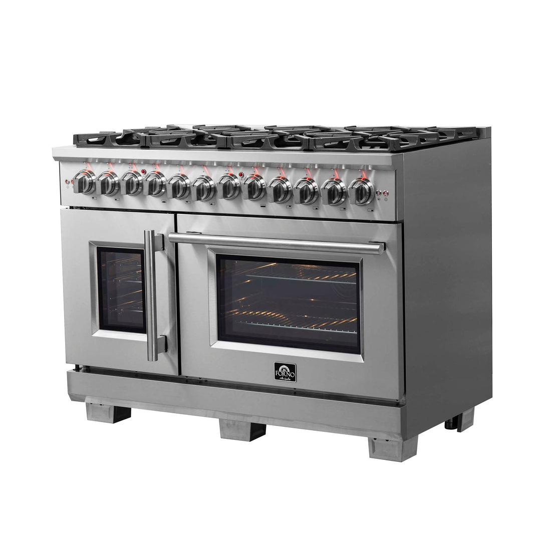 Forno Capriasca 48" Freestanding French Door Dual Fuel Range