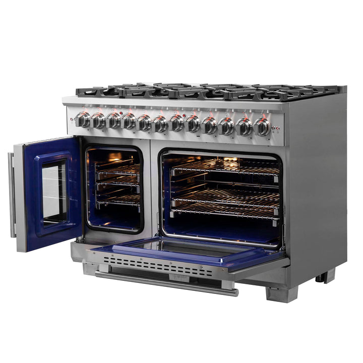 Forno Capriasca 48" Freestanding French Door Dual Fuel Range