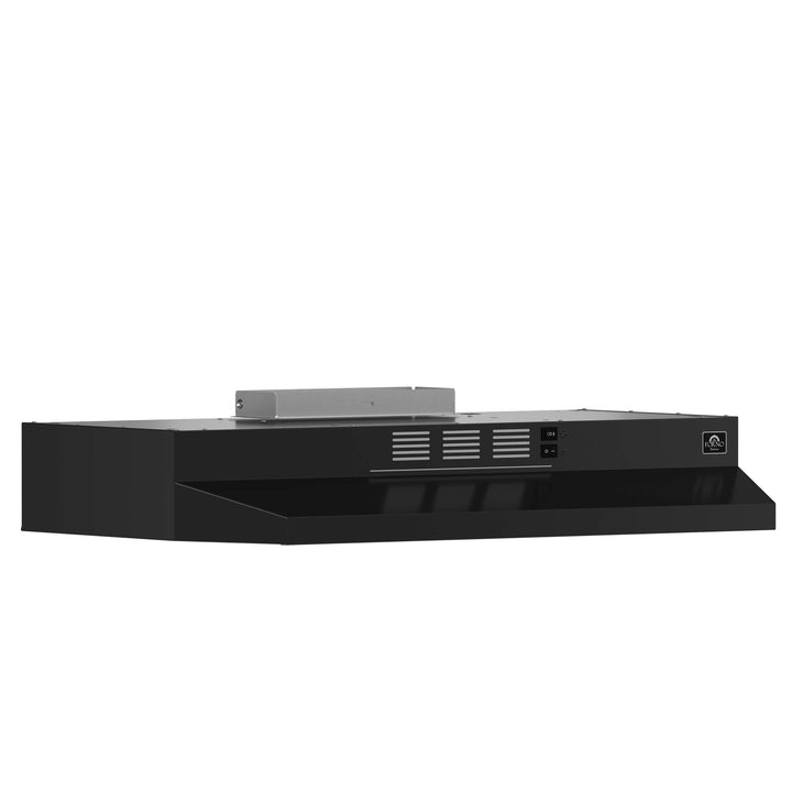 Forno Cappa 30-Inch Under Cabinet Range Hood, Black, 200 CFM, Convertible, LED Lighting