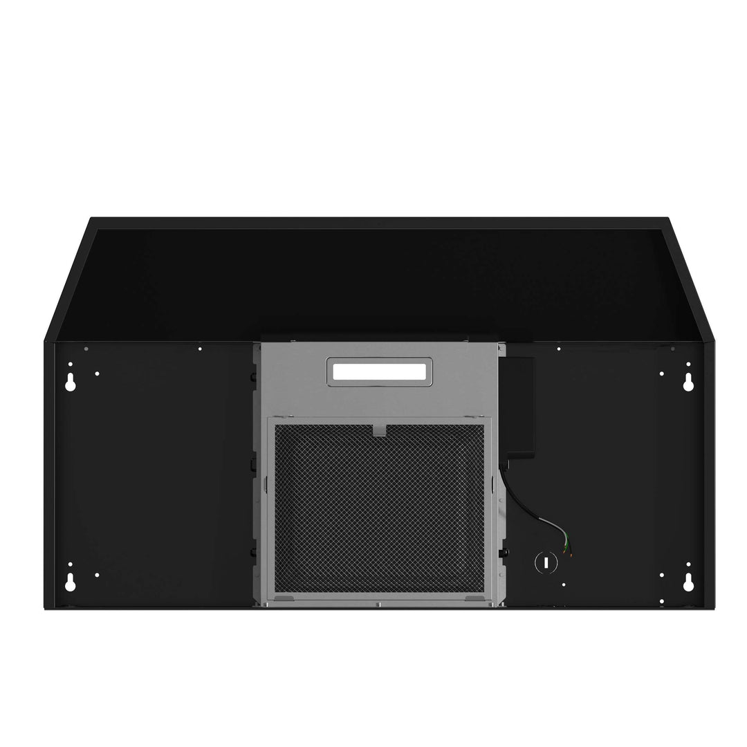 Forno Cappa 30-Inch Under Cabinet Range Hood, Black, 200 CFM, Convertible, LED Lighting