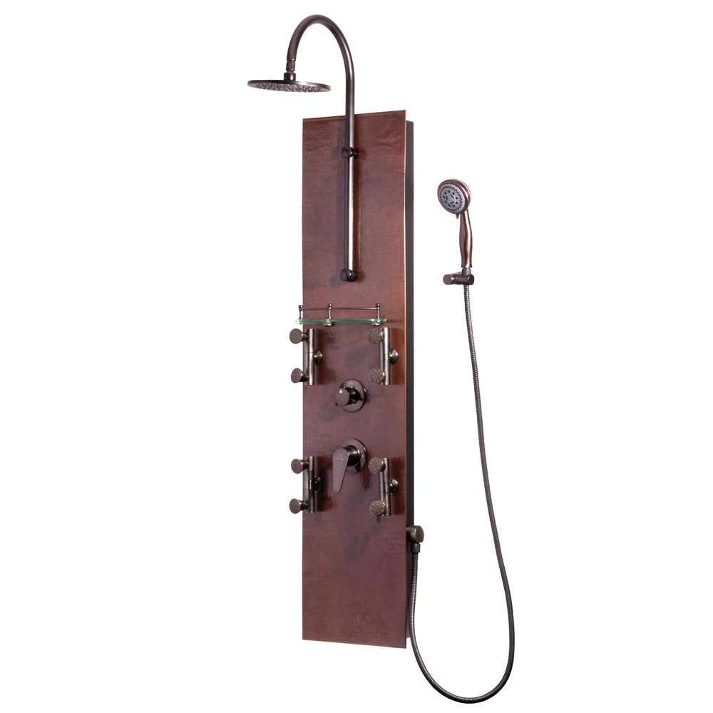 PULSE ShowerSpas Mojave Hammered Copper ORB ShowerSpa (1016)