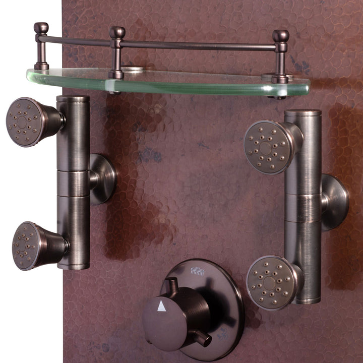 PULSE ShowerSpas Mojave Hammered Copper ORB ShowerSpa (1016)