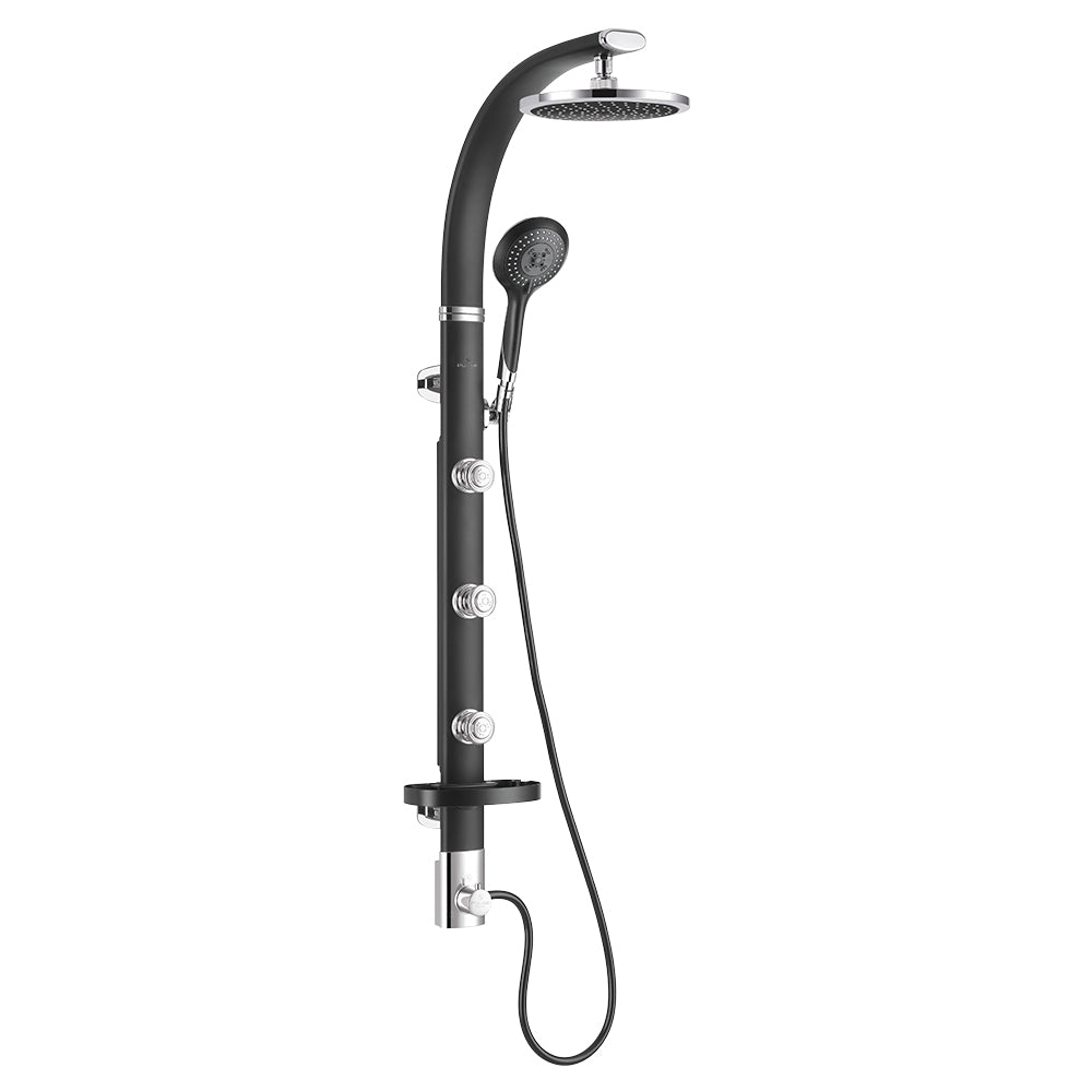 PULSE ShowerSpas Bonzai Black Aluminum Shower System (1017-B)