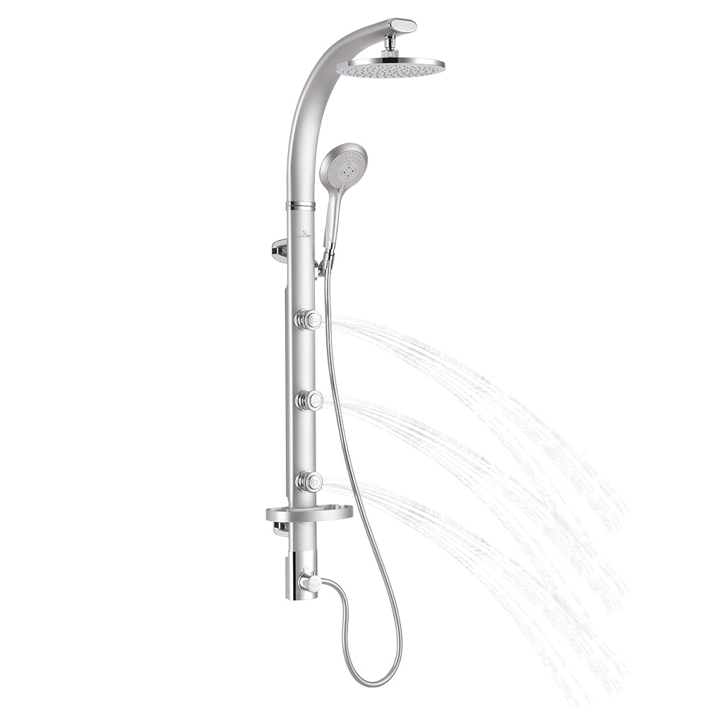 PULSE ShowerSpas Bonzai Silver Aluminum Shower System (1017-S)