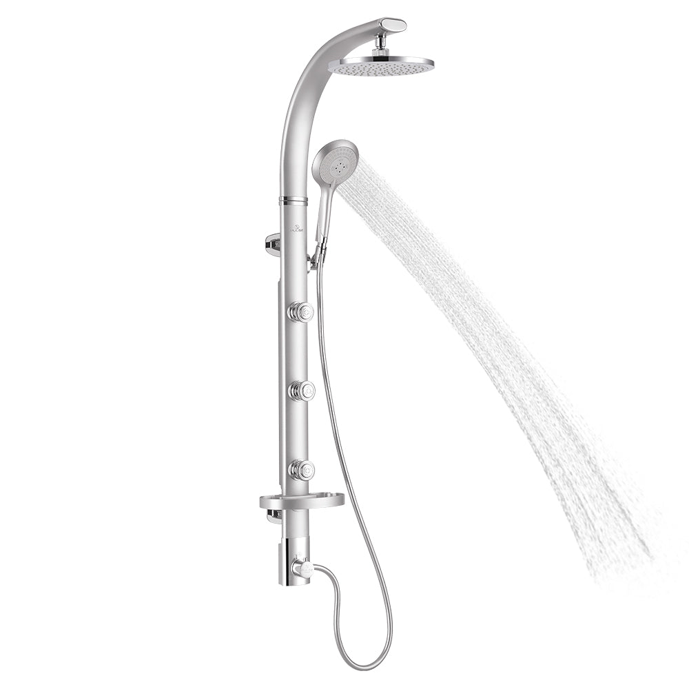 PULSE ShowerSpas Bonzai Silver Aluminum Shower System (1017-S)