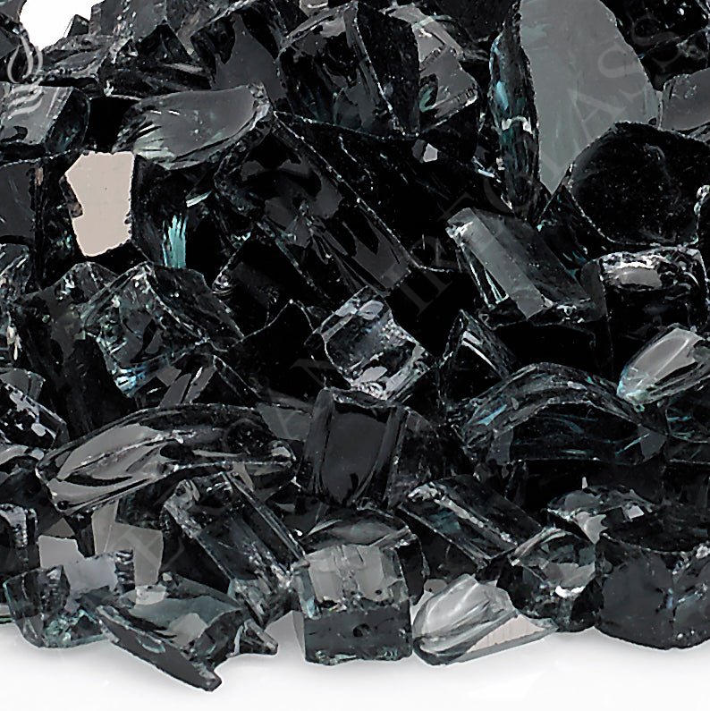 1/2" Black Reflective, 10 lb. Jar Fire Glass