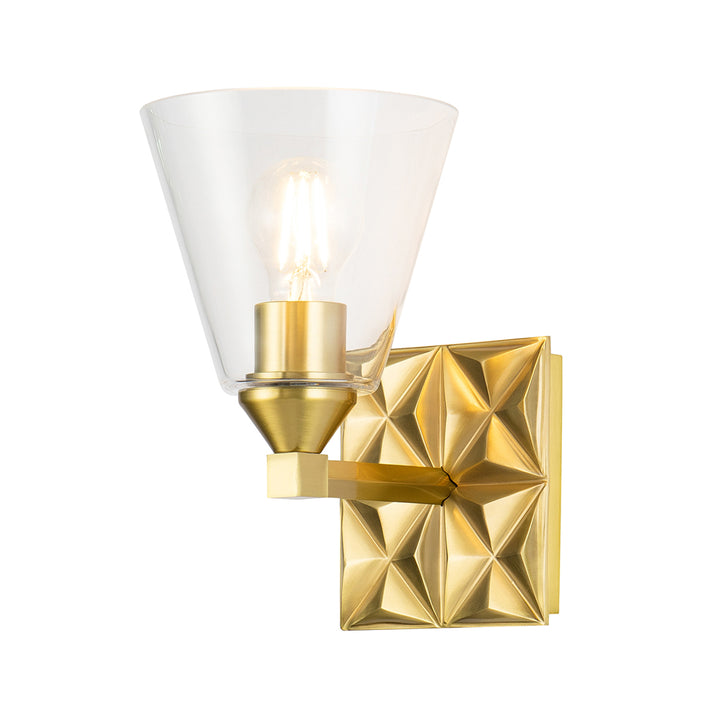 Alpha 1 Light Wall Sconce With Glass (BB1302AGB-1)