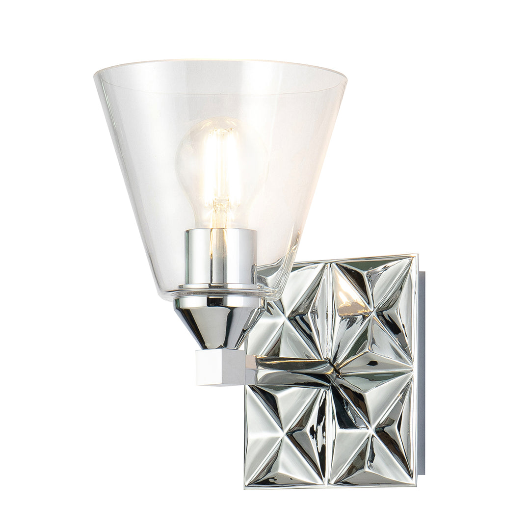 Alpha 1 Light Wall Sconce With Glass (BB1302PC-1)