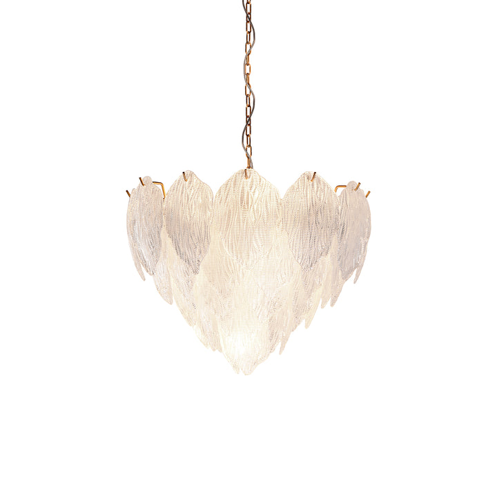 Acanthus Textured Glass Updated Modern Distressed Gold Small Chandelier (CH9081-50)