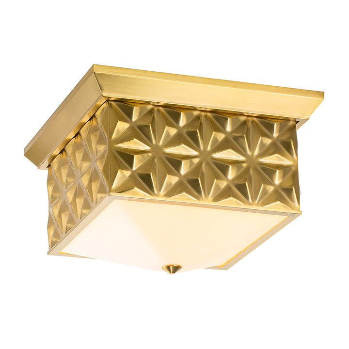 Alpha Square Flush Mount in Brass (FM1302AGB-14)