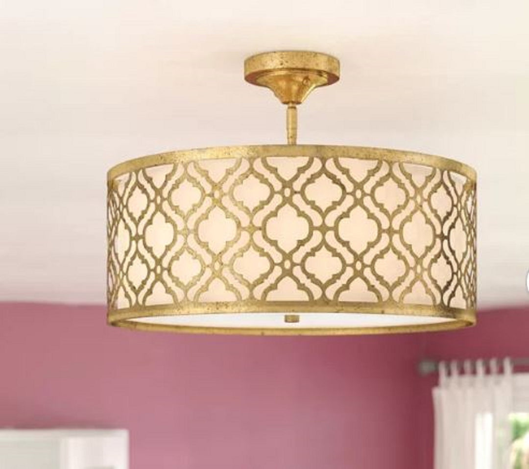 Arabella Large Pendant convertible to Semi Flush in Distressed Gold (GN/ARABELLA/P/L)