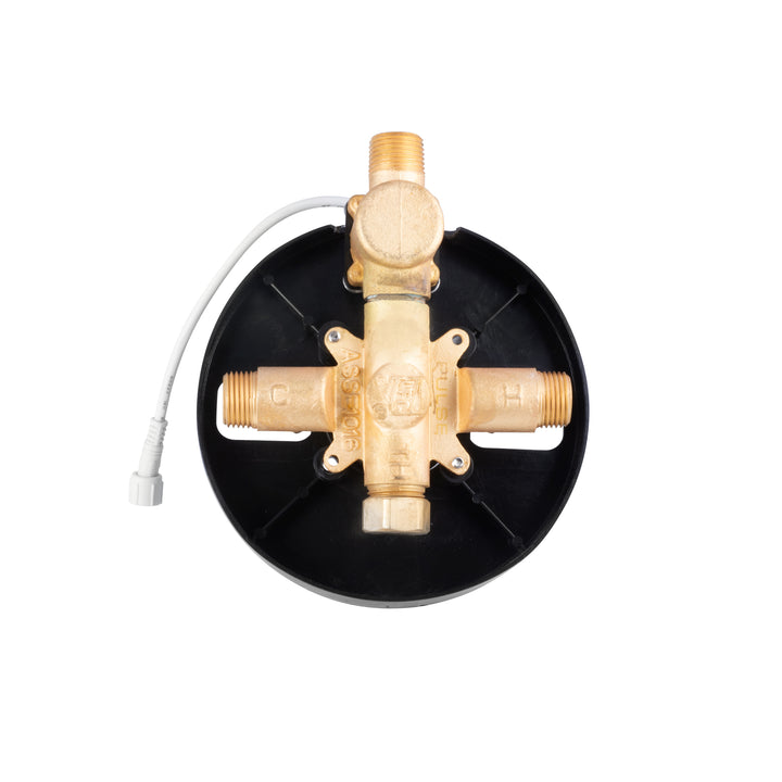 PULSE ShowerSpas LED Tru-Temp Pressure Balance 1/2" Rough-In Valve with Brushed Nickel Trim Kit (3002-RIV-PB-BN)