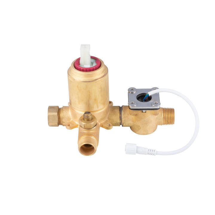 PULSE ShowerSpas LED Tru-Temp Pressure Balance 1/2" Rough-In Valve with Brushed Nickel Trim Kit (3002-RIV-PB-BN)