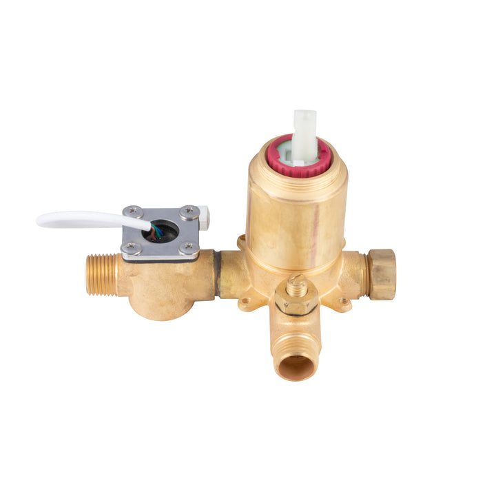 PULSE ShowerSpas LED Tru-Temp Pressure Balance 1/2" Rough-In Valve with Brushed Nickel Trim Kit (3002-RIV-PB-BN)