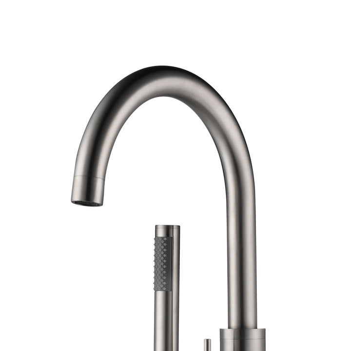 Pulse ShowerSpas Freestanding Tub Filler with Diverter in Brushed Nickel (3021-FSTF-BN)