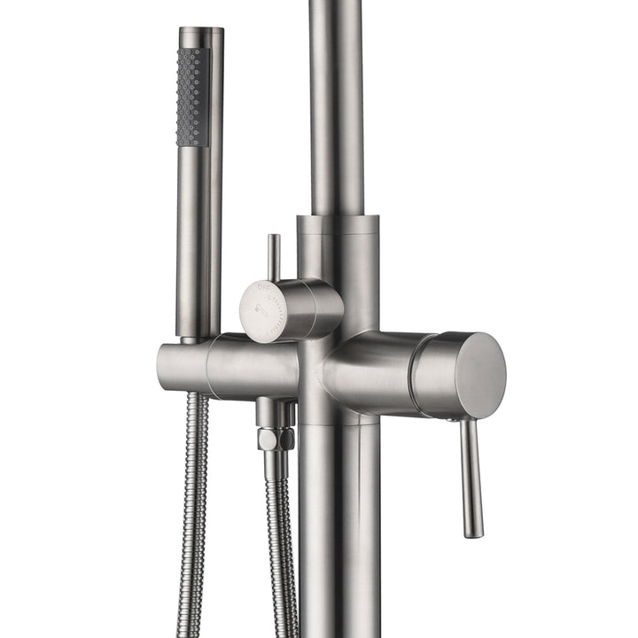 Pulse ShowerSpas Freestanding Tub Filler with Diverter in Brushed Nickel (3021-FSTF-BN)