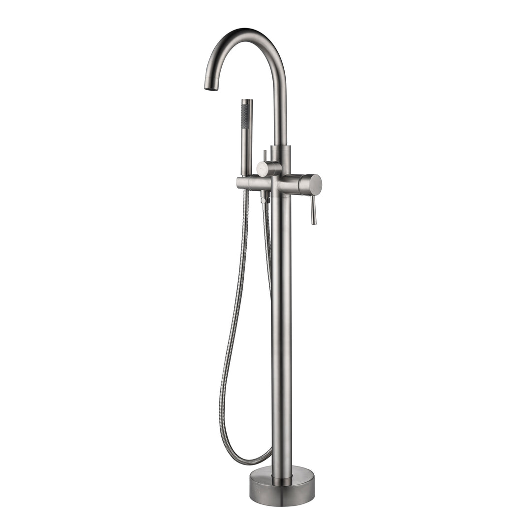 Pulse ShowerSpas Freestanding Tub Filler with Diverter in Brushed Nickel (3021-FSTF-BN)