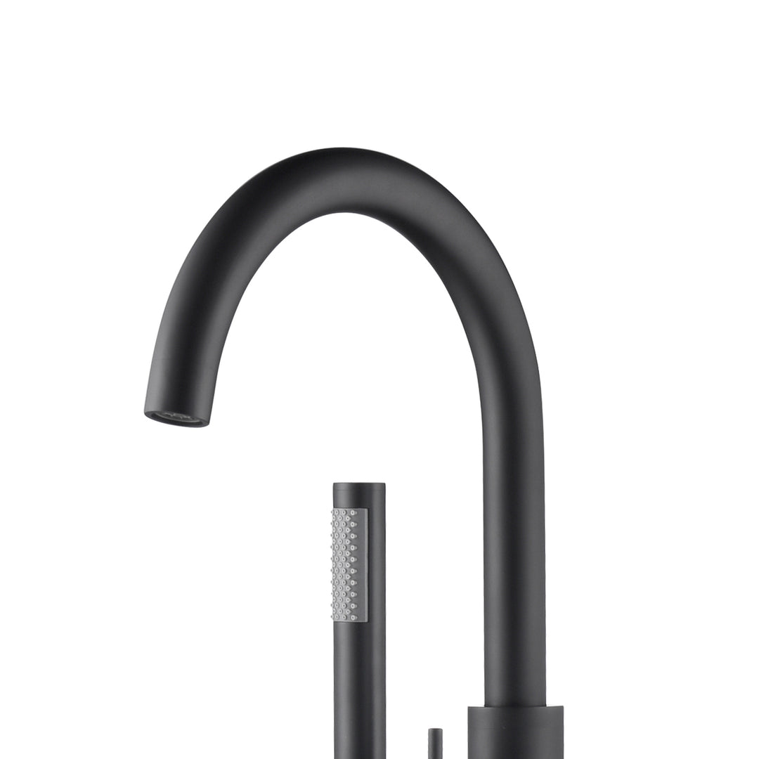 Pulse ShowerSpas Freestanding Tub Filler with Diverter in Matte Black (3021-FSTF-MB)