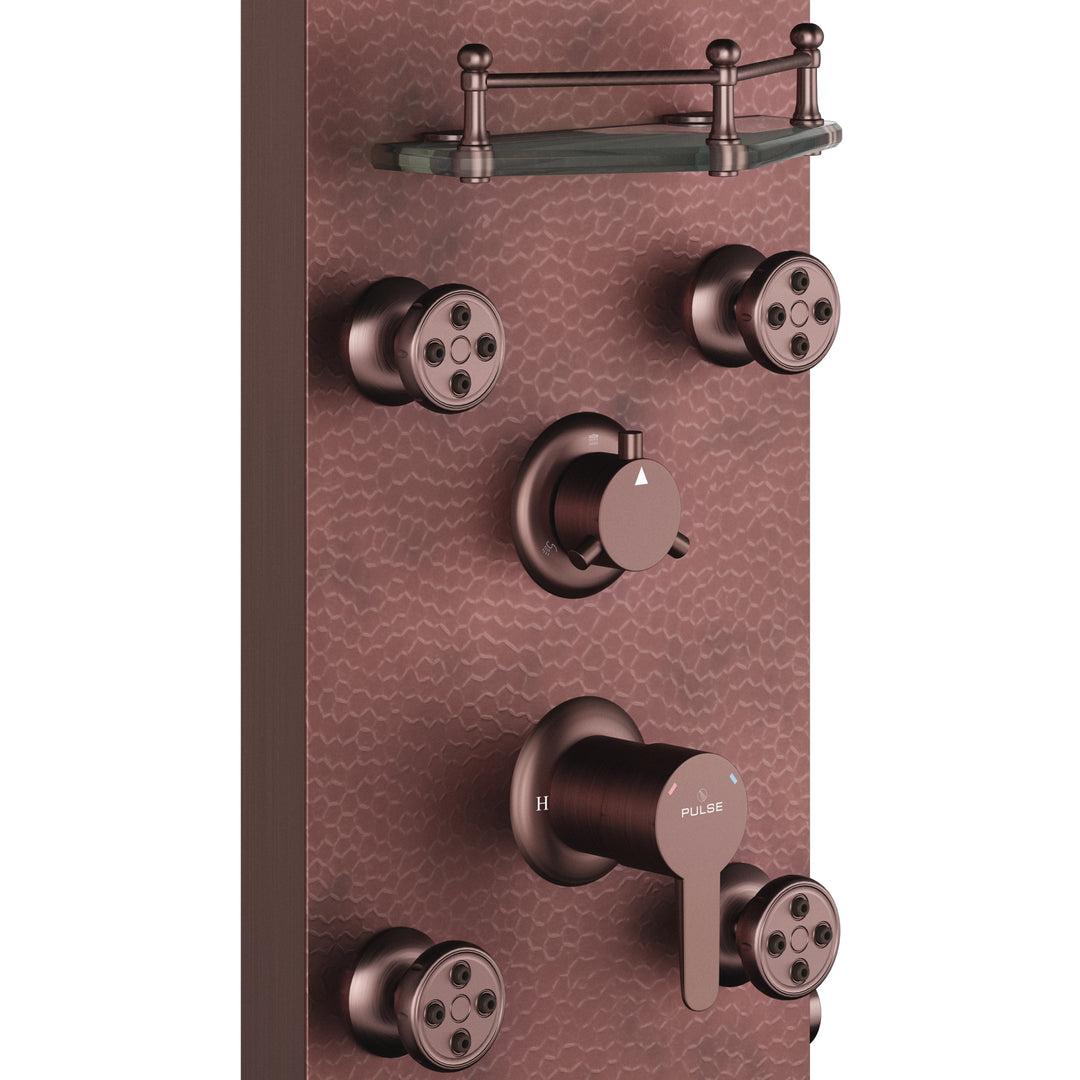 PULSE ShowerSpas Navajo Hammered Copper ORB ShowerSpa (1018)