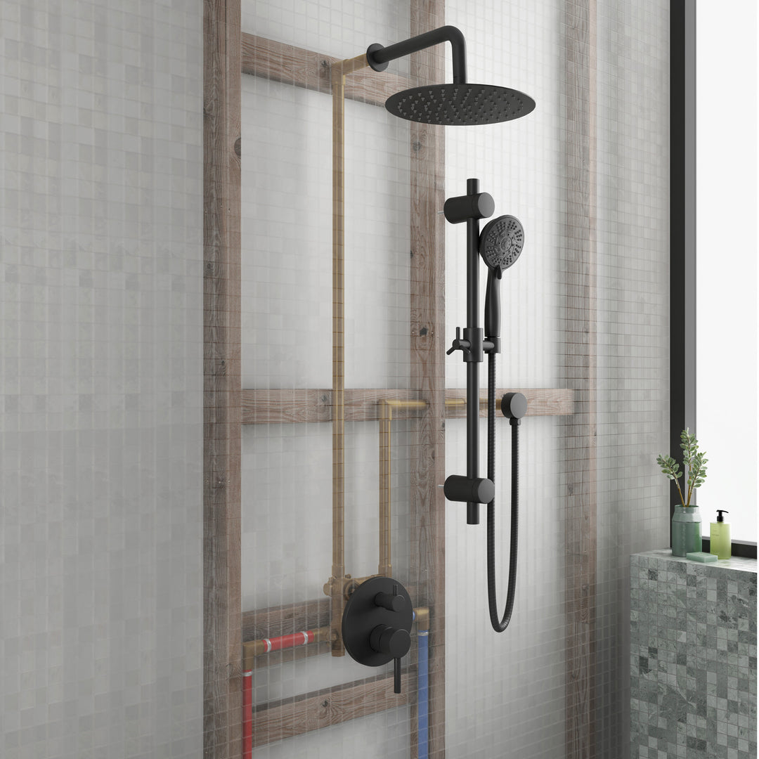 PULSE ShowerSpas Combo Shower System in Matte Black (3006-MB-1.8GPM)