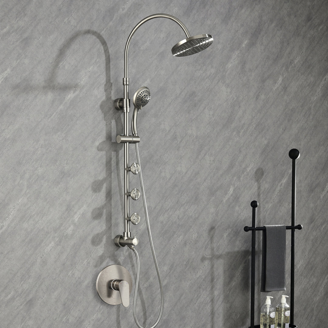 PULSE ShowerSpas Riviera Brushed Nickel Shower System (7001-BN)