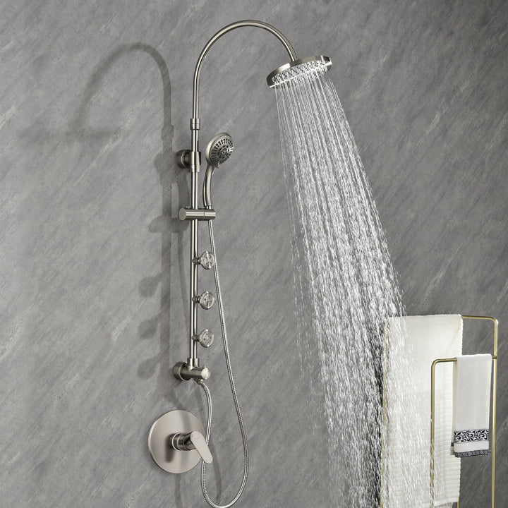 PULSE ShowerSpas Riviera Brushed Nickel Shower System (7001-BN)