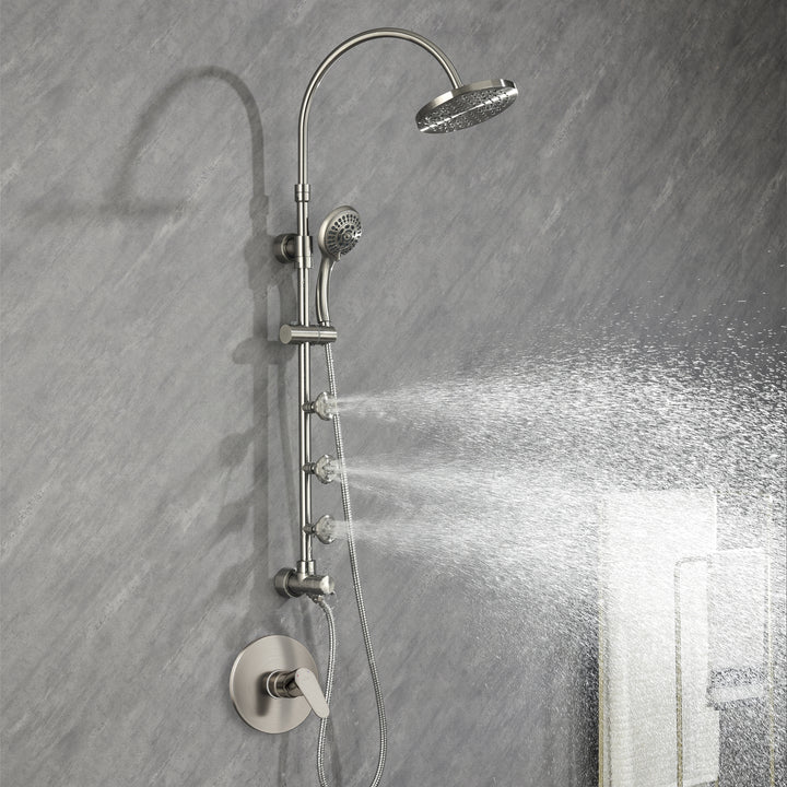 PULSE ShowerSpas Riviera Brushed Nickel Shower System (7001-BN)