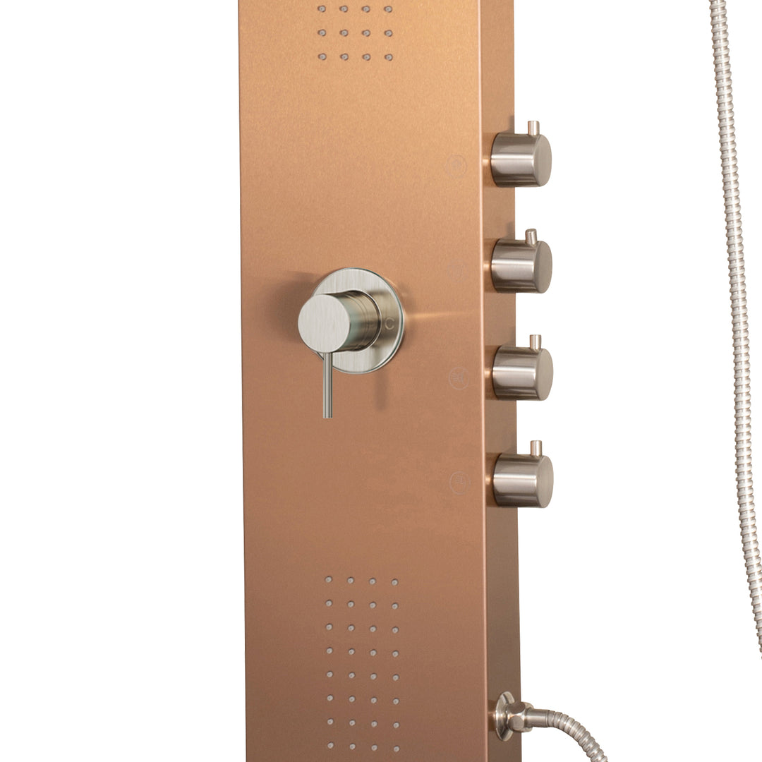 PULSE ShowerSpas Santa Cruz Brushed Bronze Stainless Steel ShowerSpa (1033)