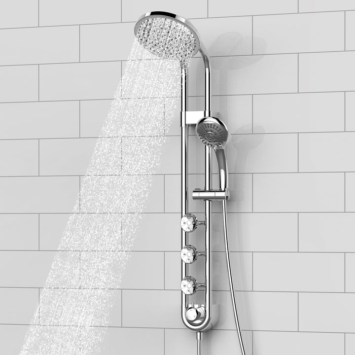 PULSE ShowerSpas Saturn Chrome Shower System (1058-CH)