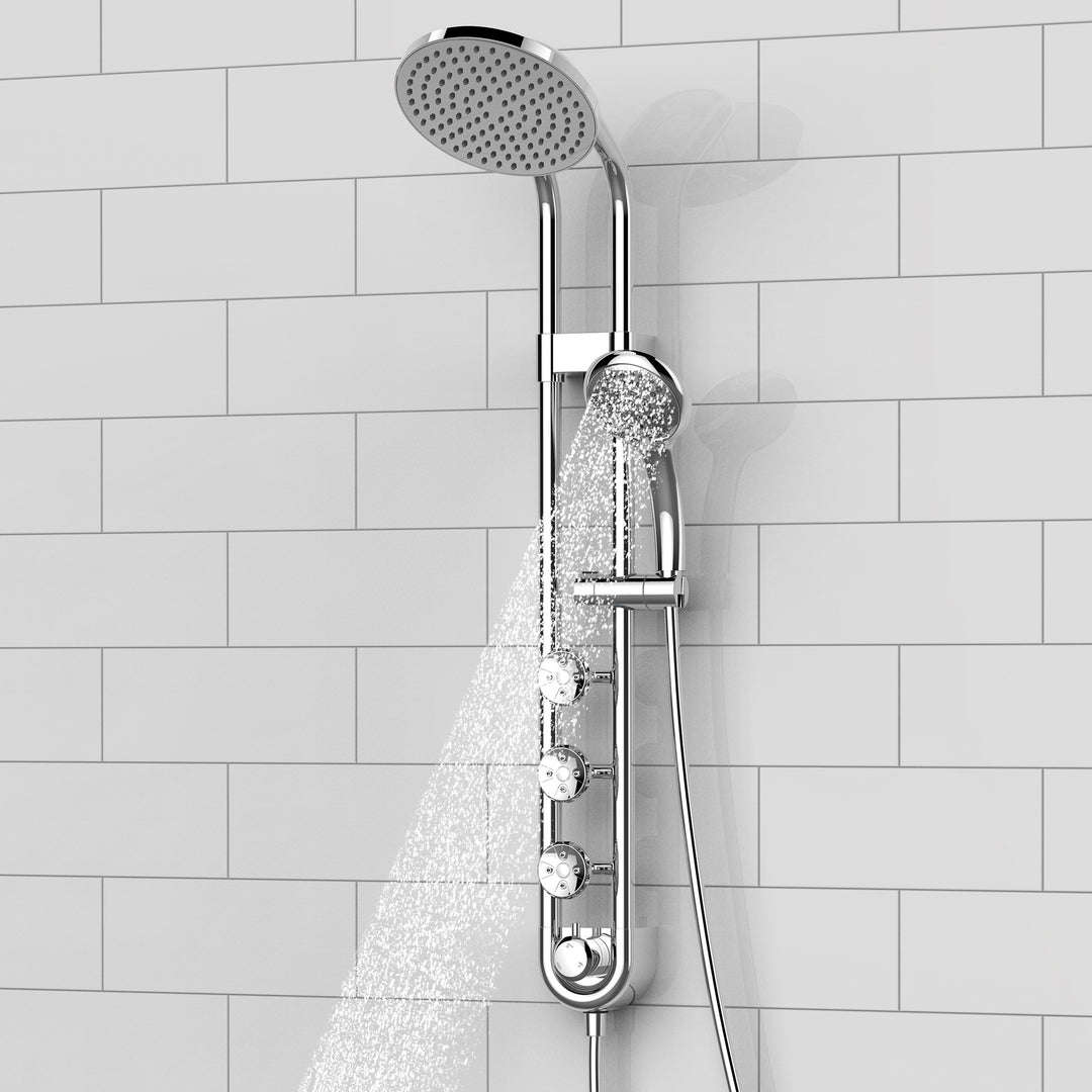 PULSE ShowerSpas Saturn Chrome Shower System (1058-CH)