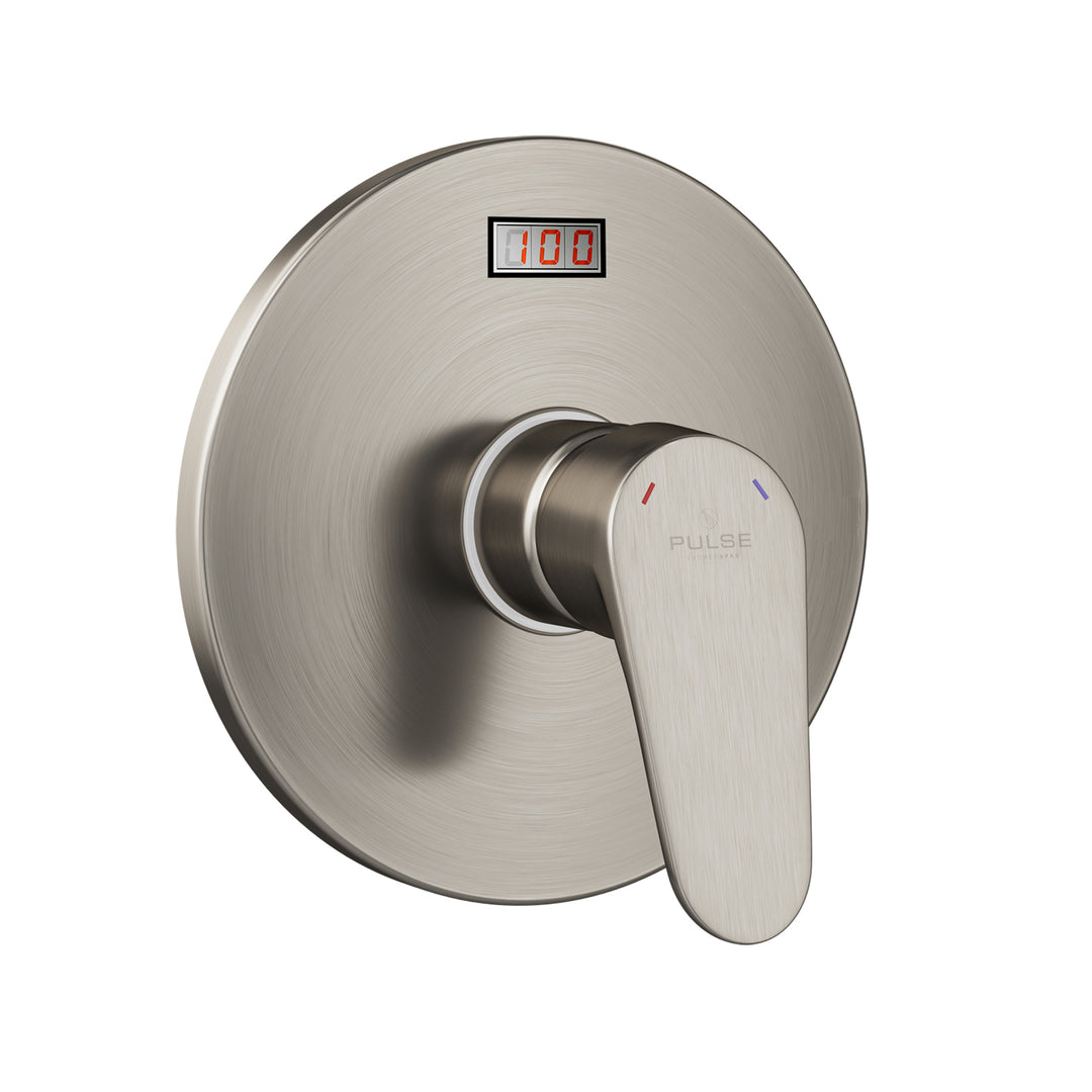 PULSE ShowerSpas LED Tru-Temp Pressure Balance 1/2" Rough-In Valve with Brushed Nickel Trim Kit (3002-RIV-PB-BN)