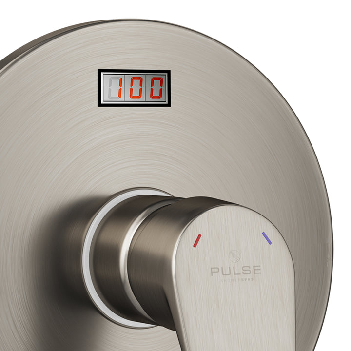 PULSE ShowerSpas LED Tru-Temp Pressure Balance 1/2" Rough-In Valve with Brushed Nickel Trim Kit (3002-RIV-PB-BN)