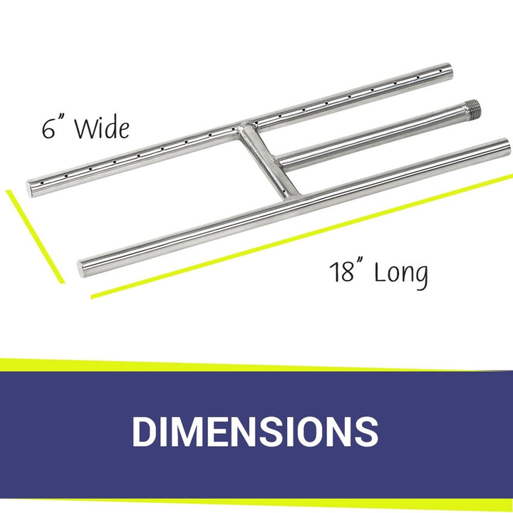 18" H-Style Burner (18" x 6")