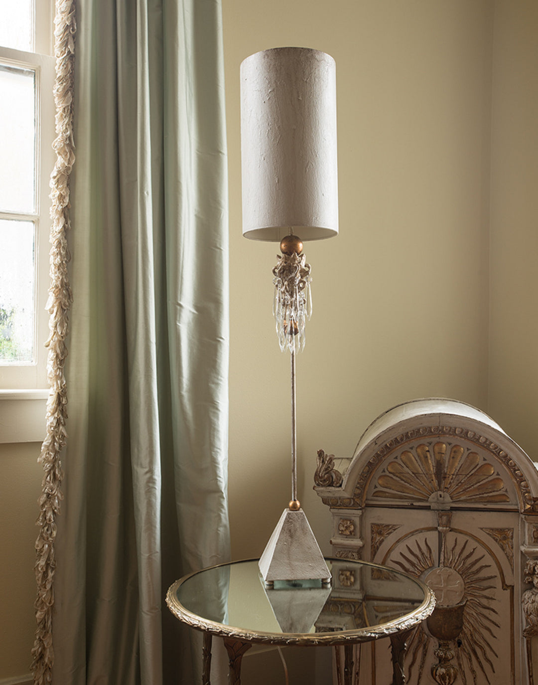 Madison Tall Buffet Table Lamp with Crystal in Gold and Silver (TA1004)