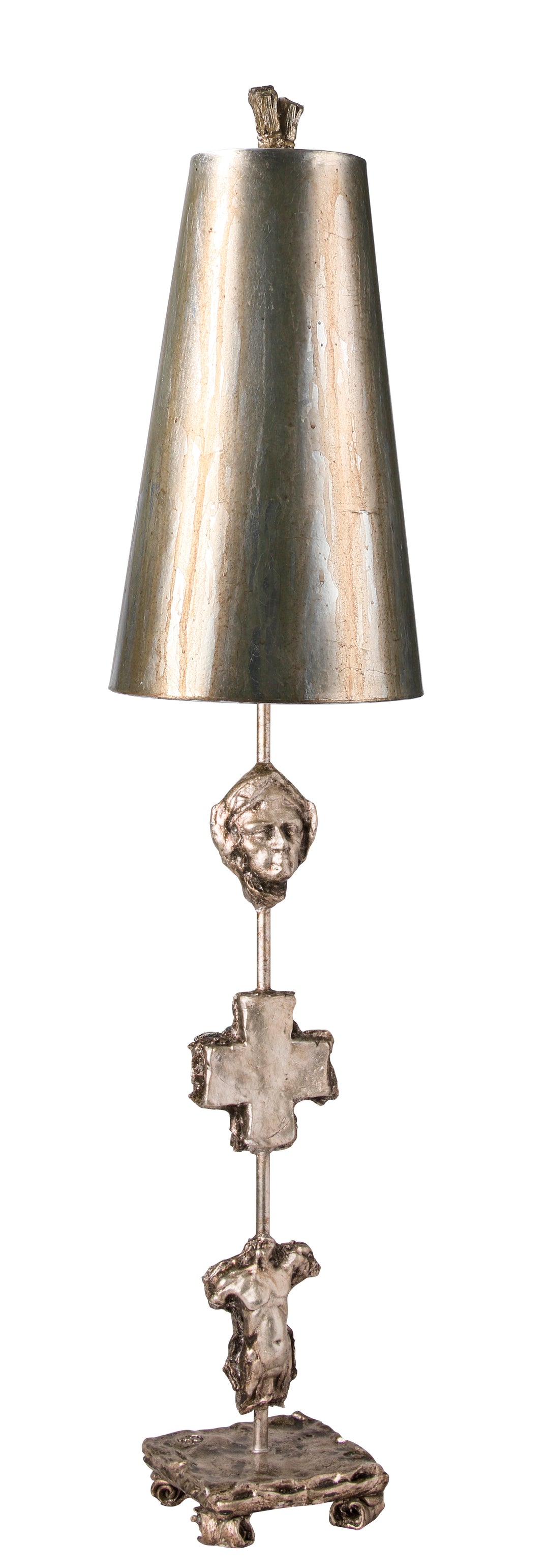 Fragment Antiqued  Silver Buffet Table Lamp By Lucas Mckearn (TA1014)